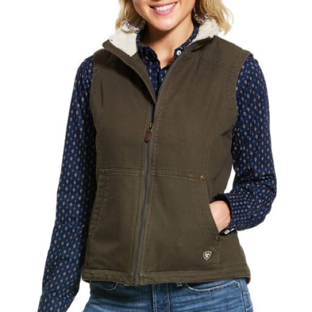 Ariat Sherpa lined canvas vest medium